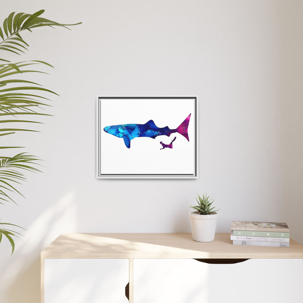 Swimming With Giants, Matte Canvas, Framed (Multi-color)