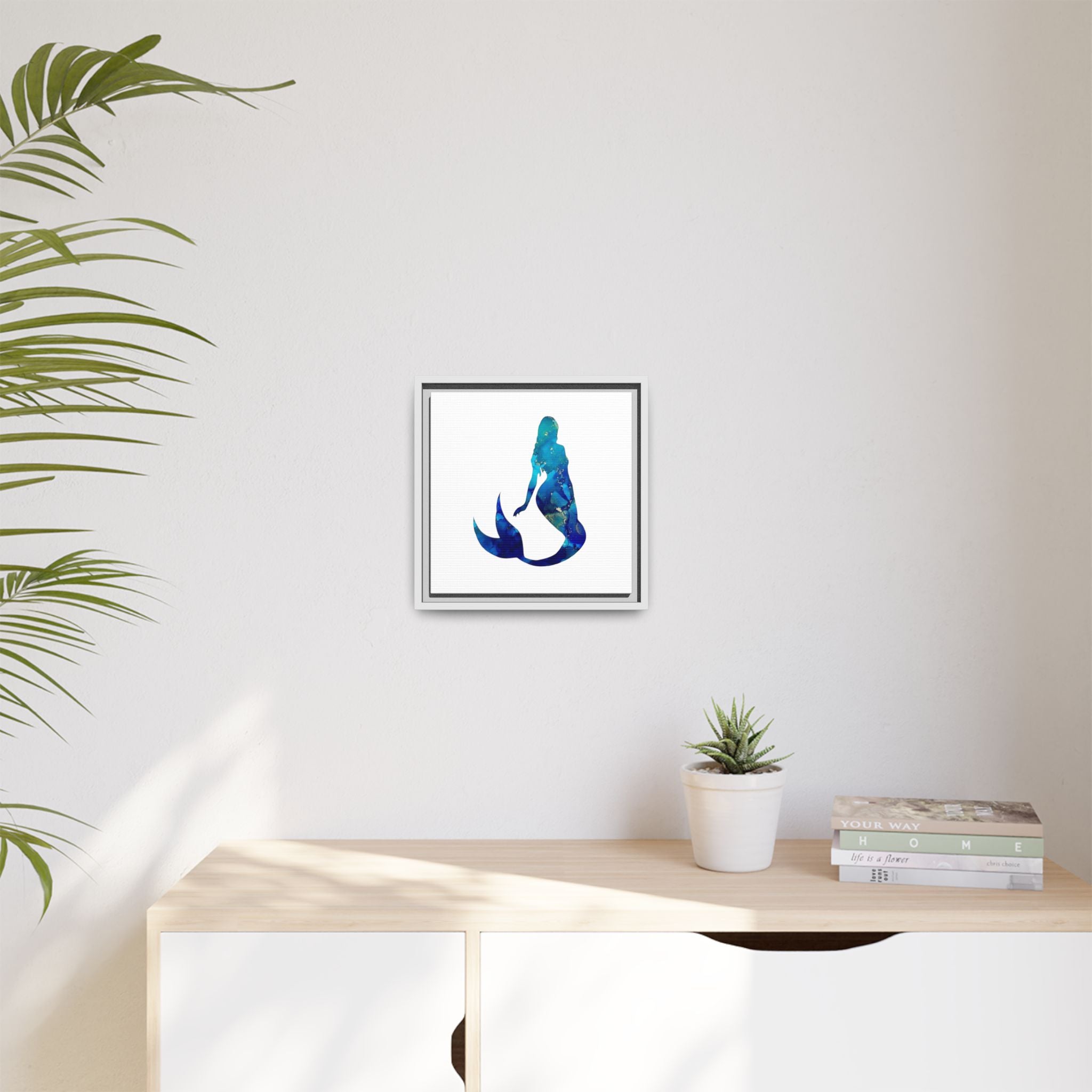 Mermaid 4,Matte Canvas, Framed (Multi-color)