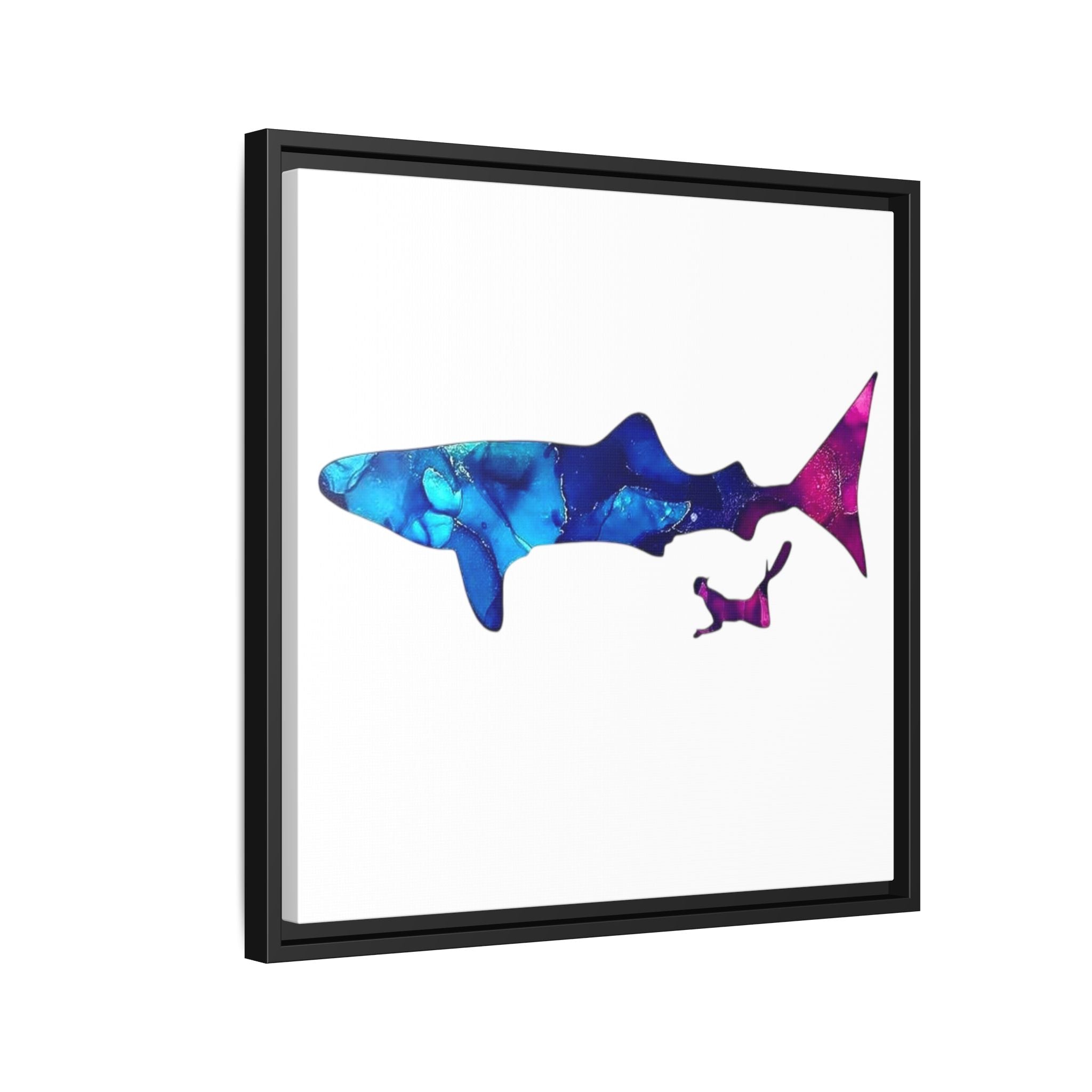 Swimming With Giants, Matte Canvas, Framed (Multi-color)