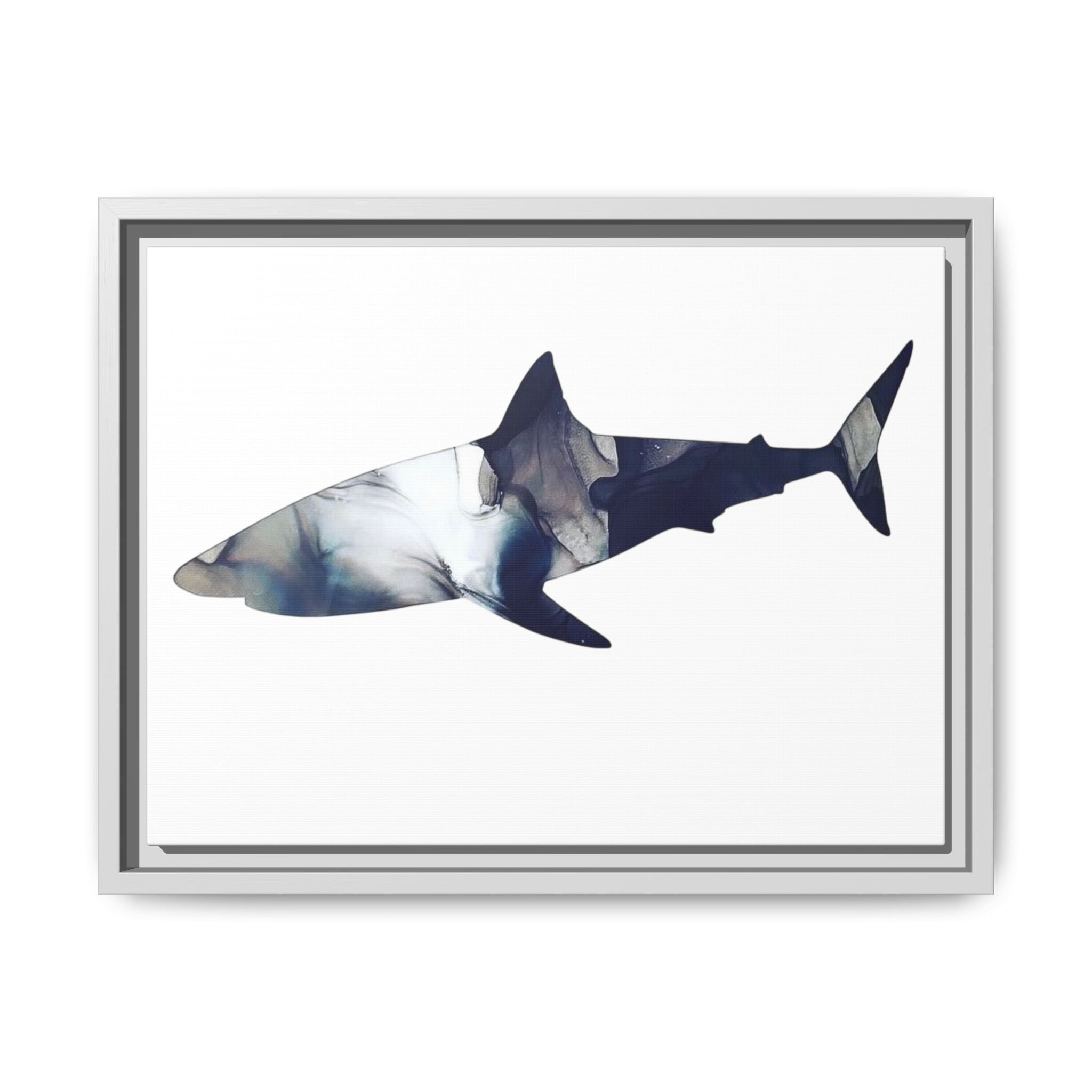 Great White 2,Matte Canvas, Framed (Multi-color)