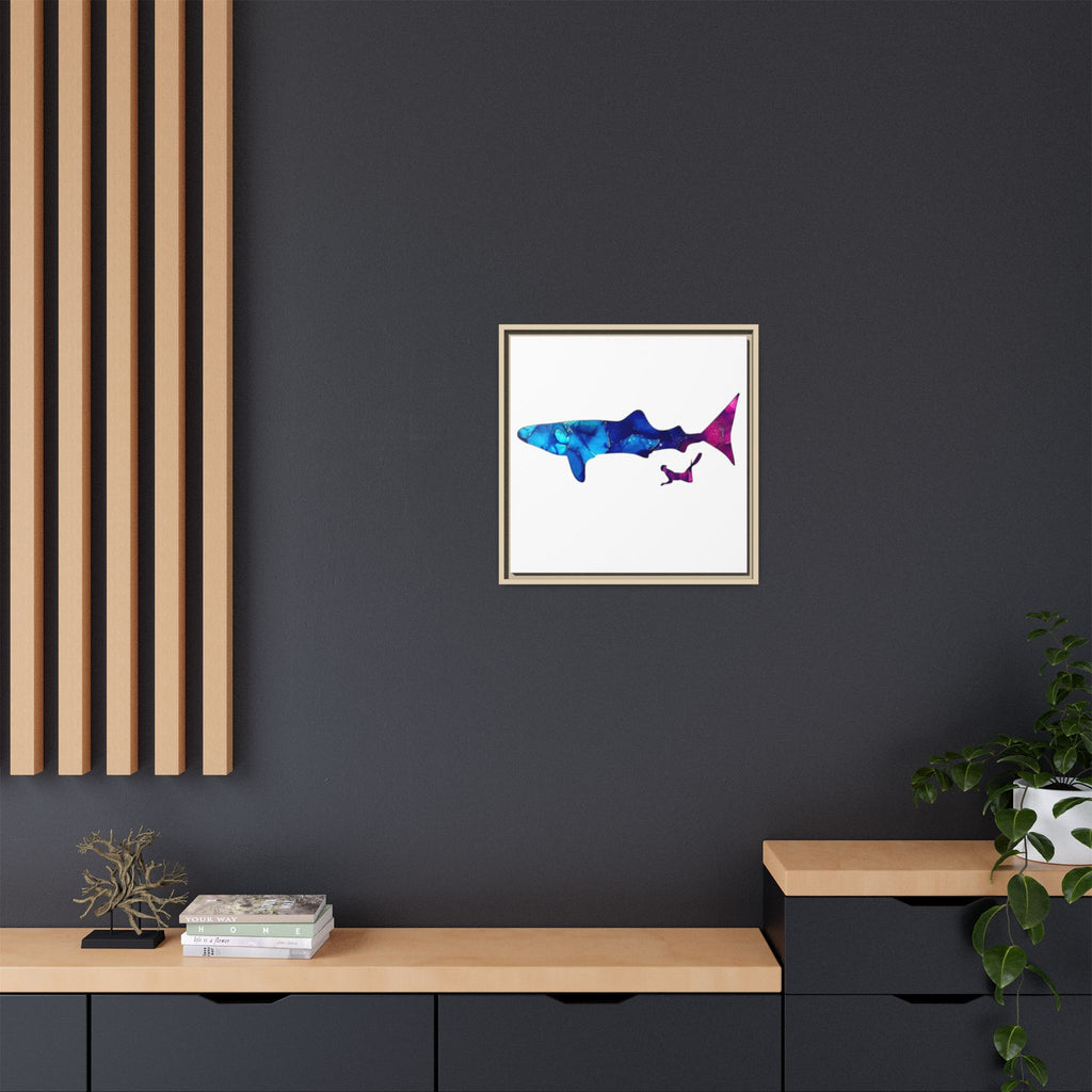 Swimming With Giants, Matte Canvas, Framed (Multi-color)
