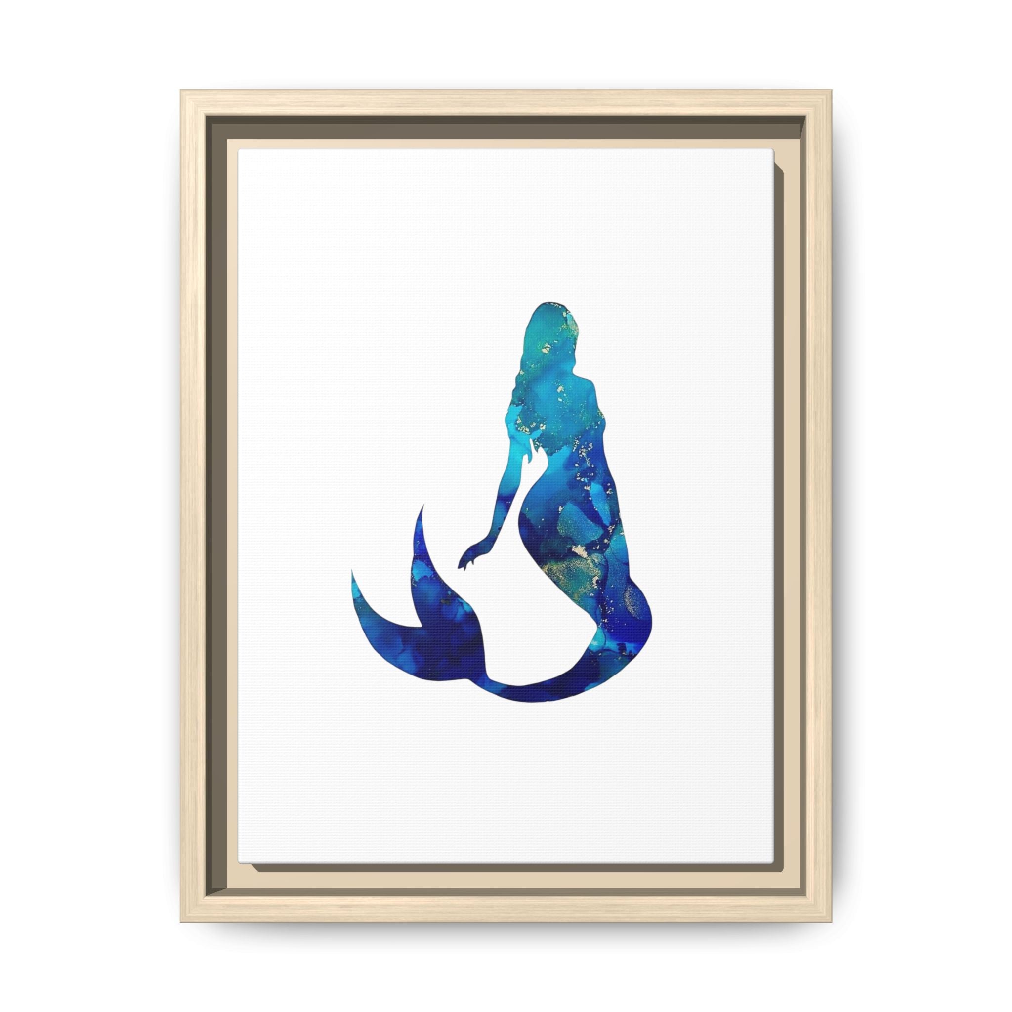 Mermaid 4,Matte Canvas, Framed (Multi-color)