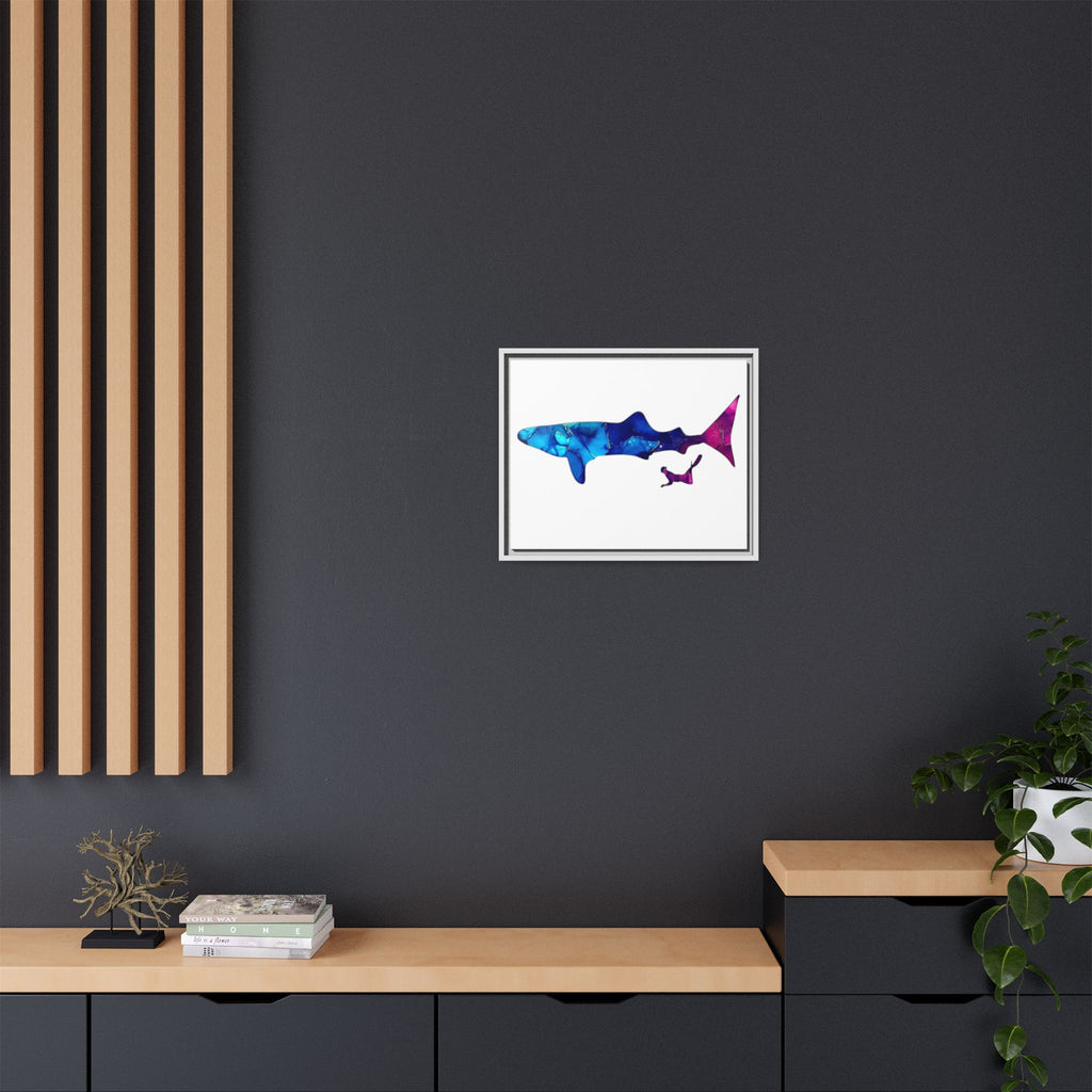 Swimming With Giants, Matte Canvas, Framed (Multi-color)