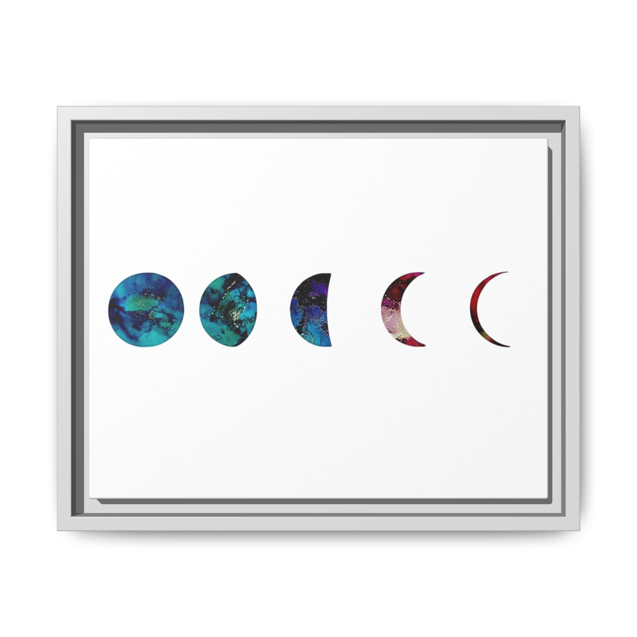Moon Phases,Matte Canvas, Framed (Multi-color)