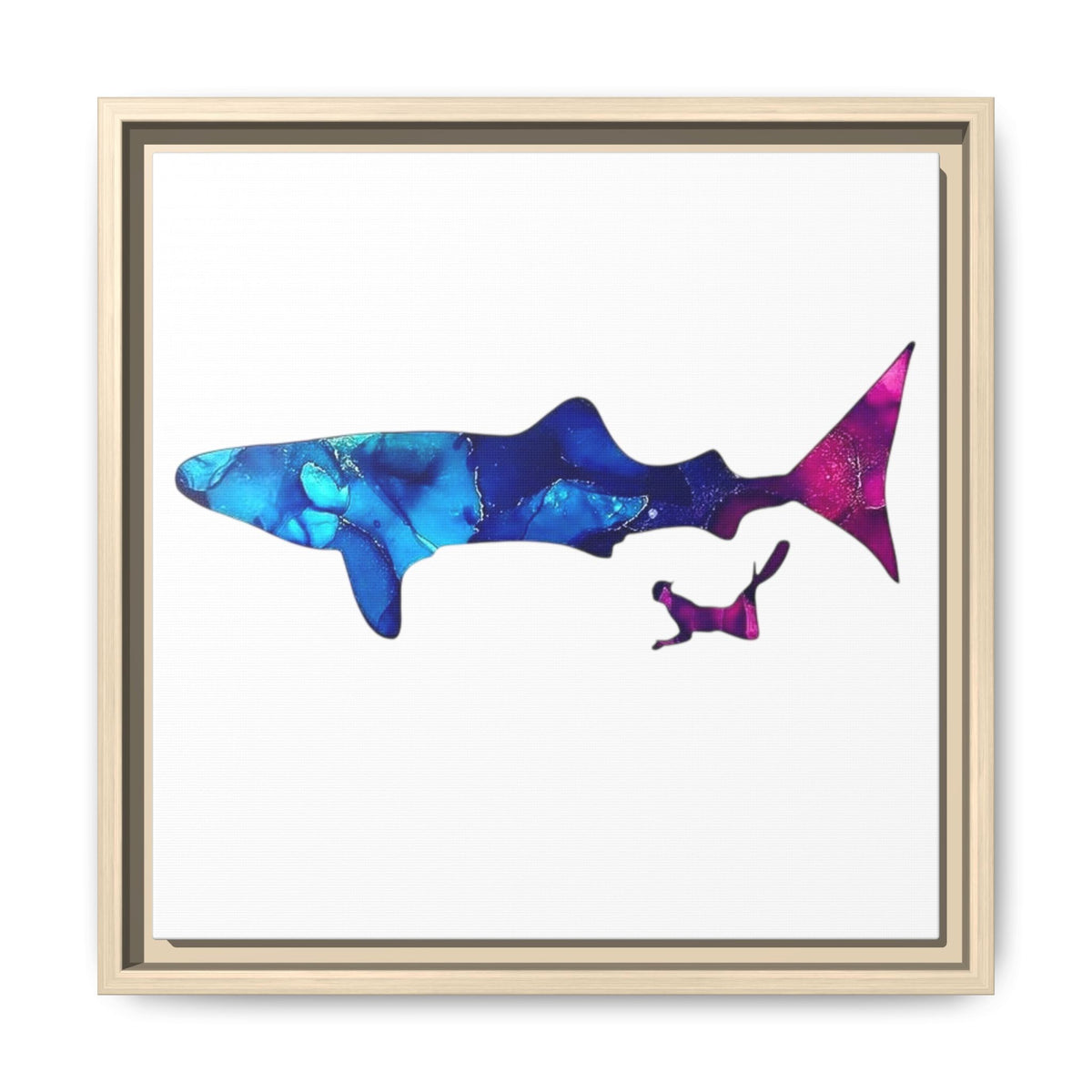Swimming With Giants, Matte Canvas, Framed (Multi-color)