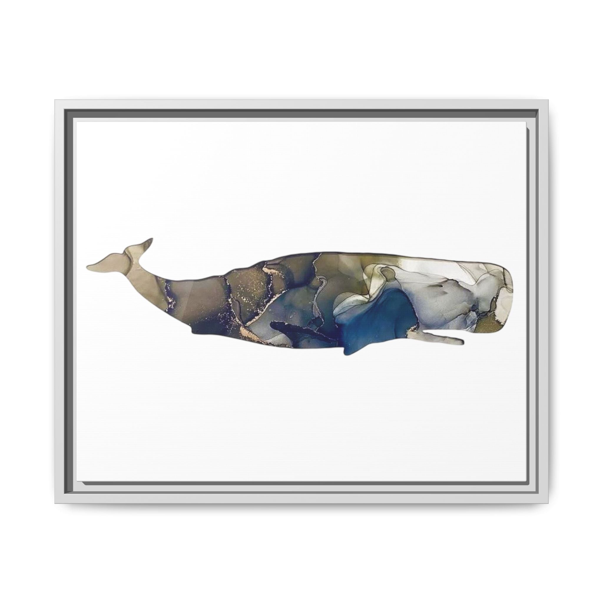 Sperm Whale Gray, Matte Canvas, Framed (Multi-color)