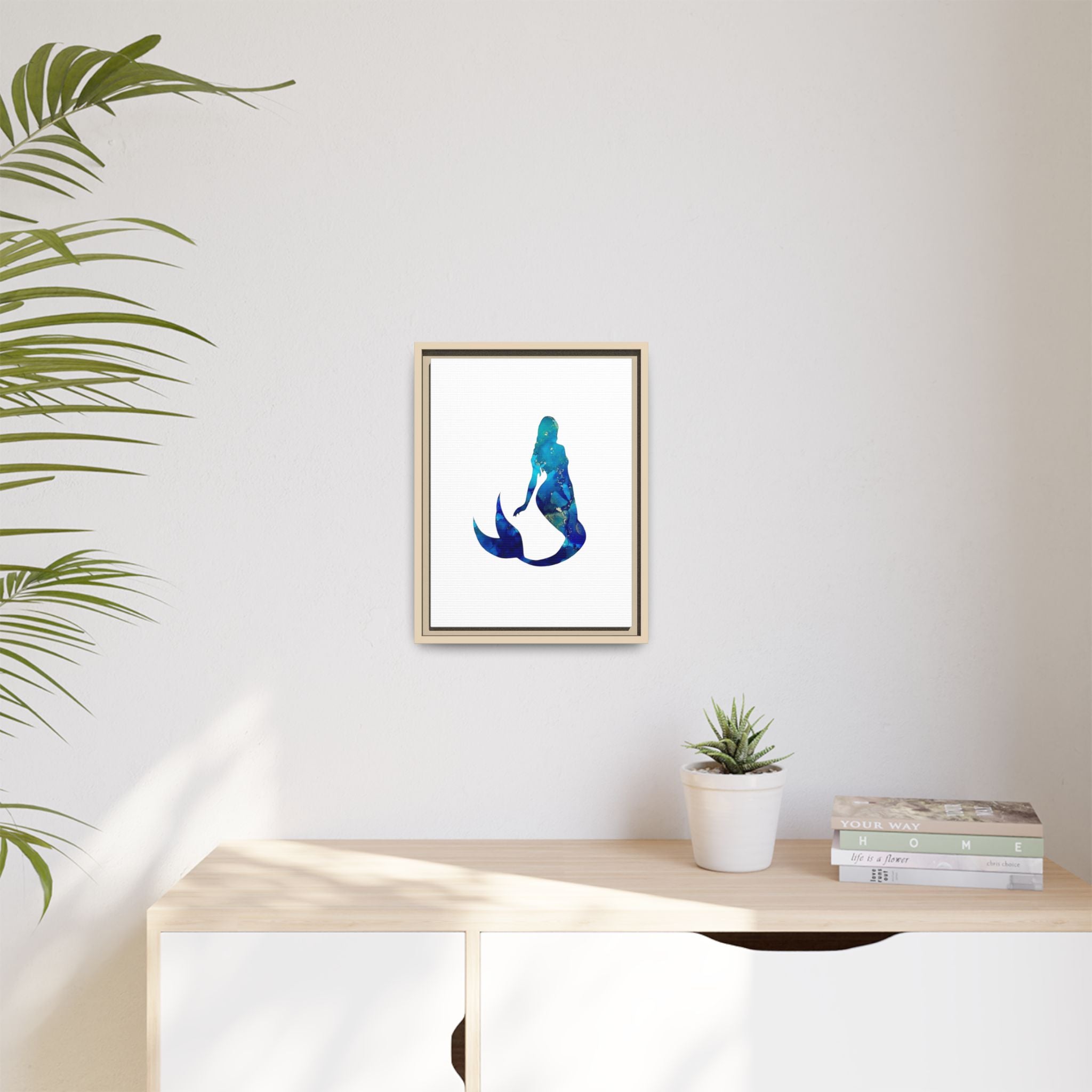 Mermaid 4,Matte Canvas, Framed (Multi-color)