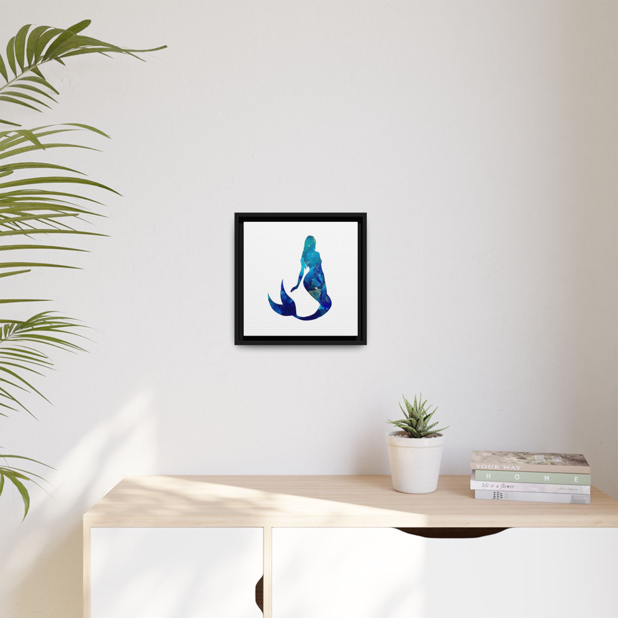 Mermaid 4,Matte Canvas, Framed (Multi-color)