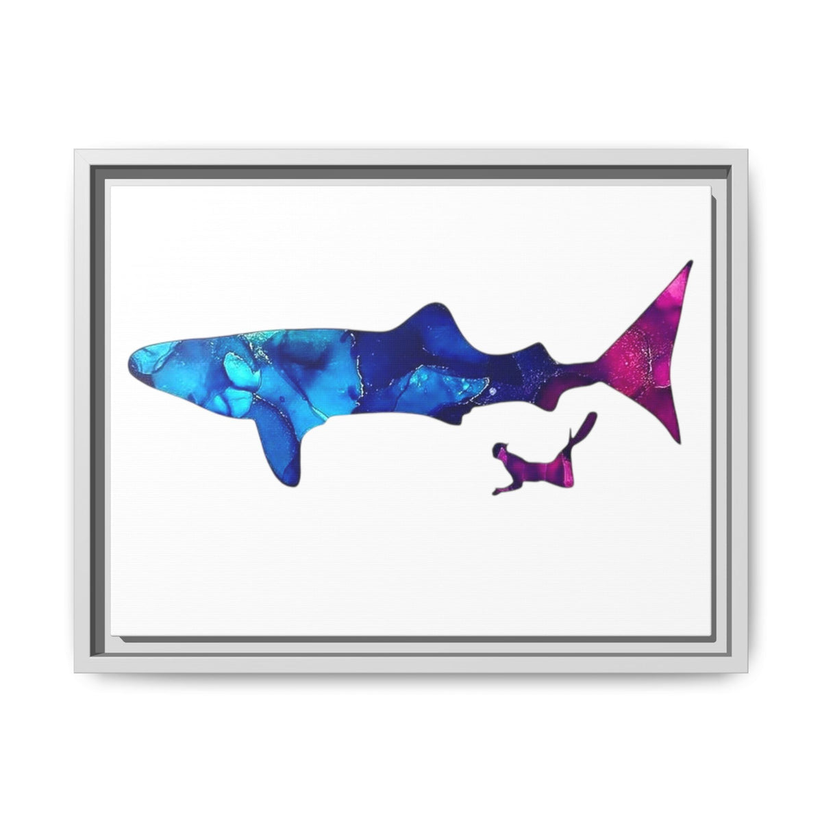 Swimming With Giants, Matte Canvas, Framed (Multi-color)
