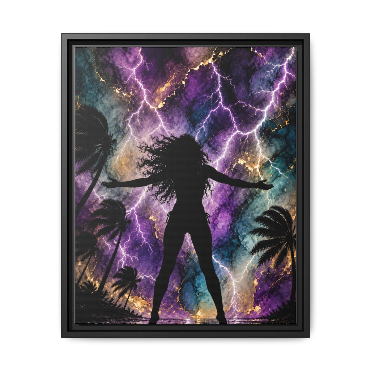 Summer Storm Woman, Matte Canvas, Framed (Multi-color)