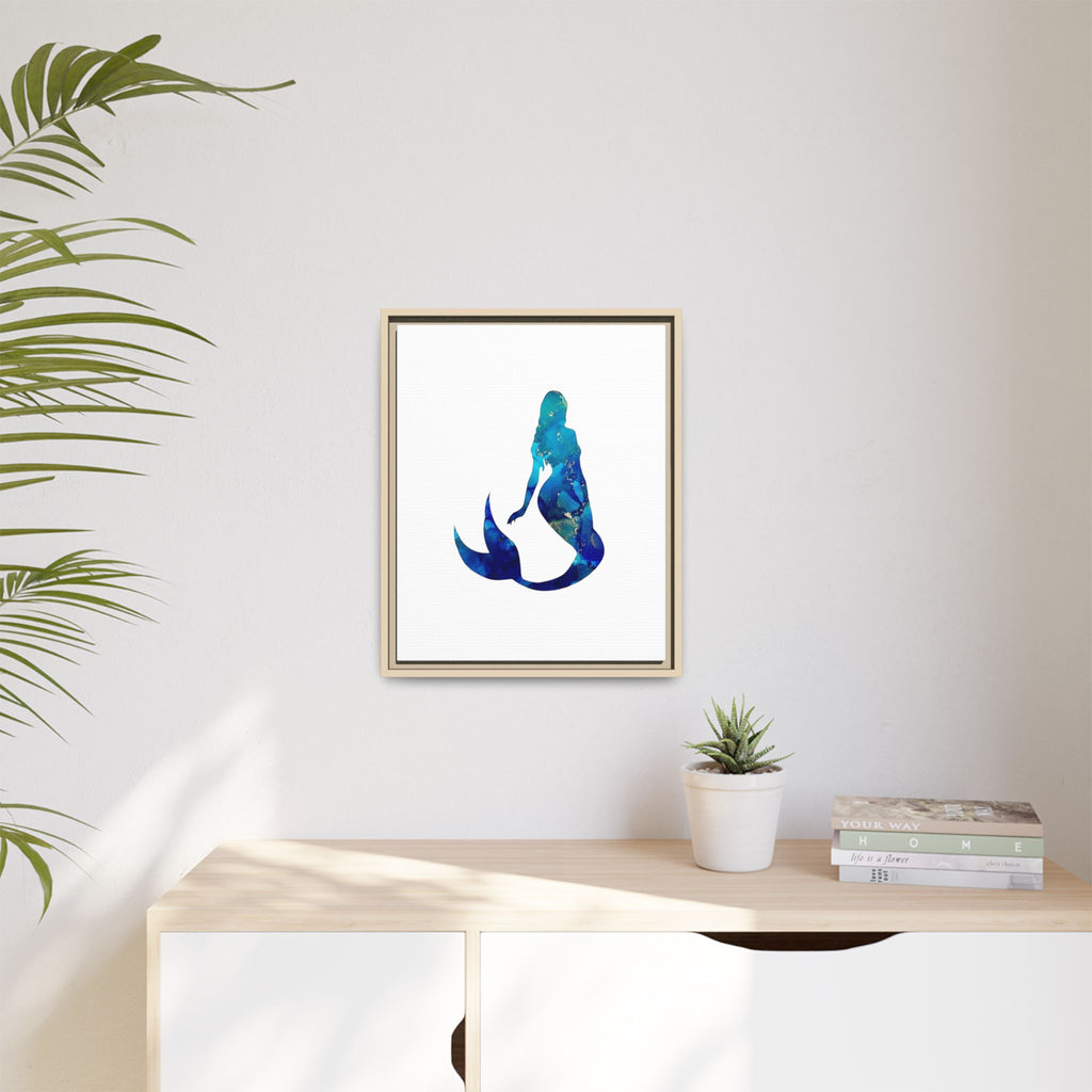 Mermaid 4,Matte Canvas, Framed (Multi-color)