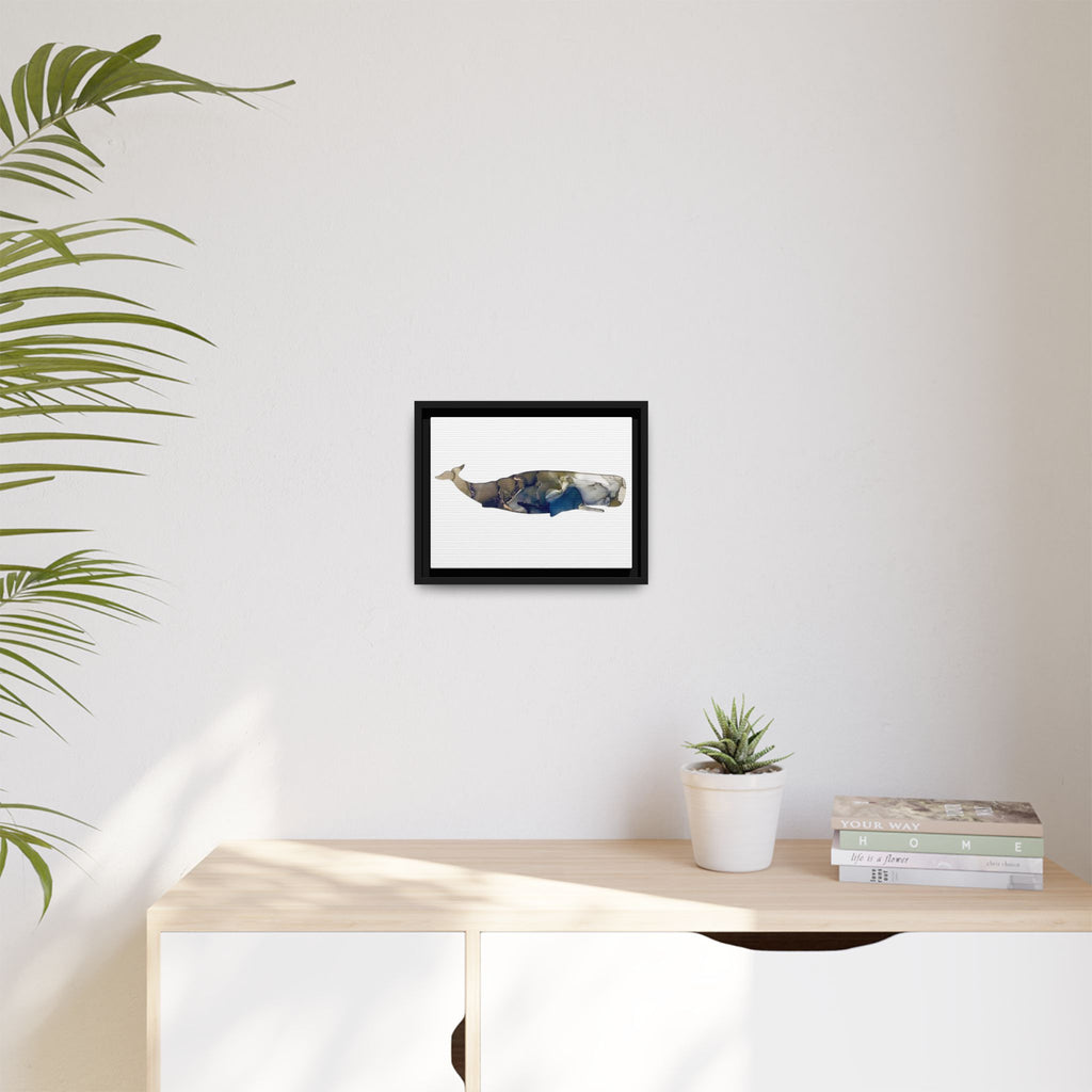 Sperm Whale Gray, Matte Canvas, Framed (Multi-color)