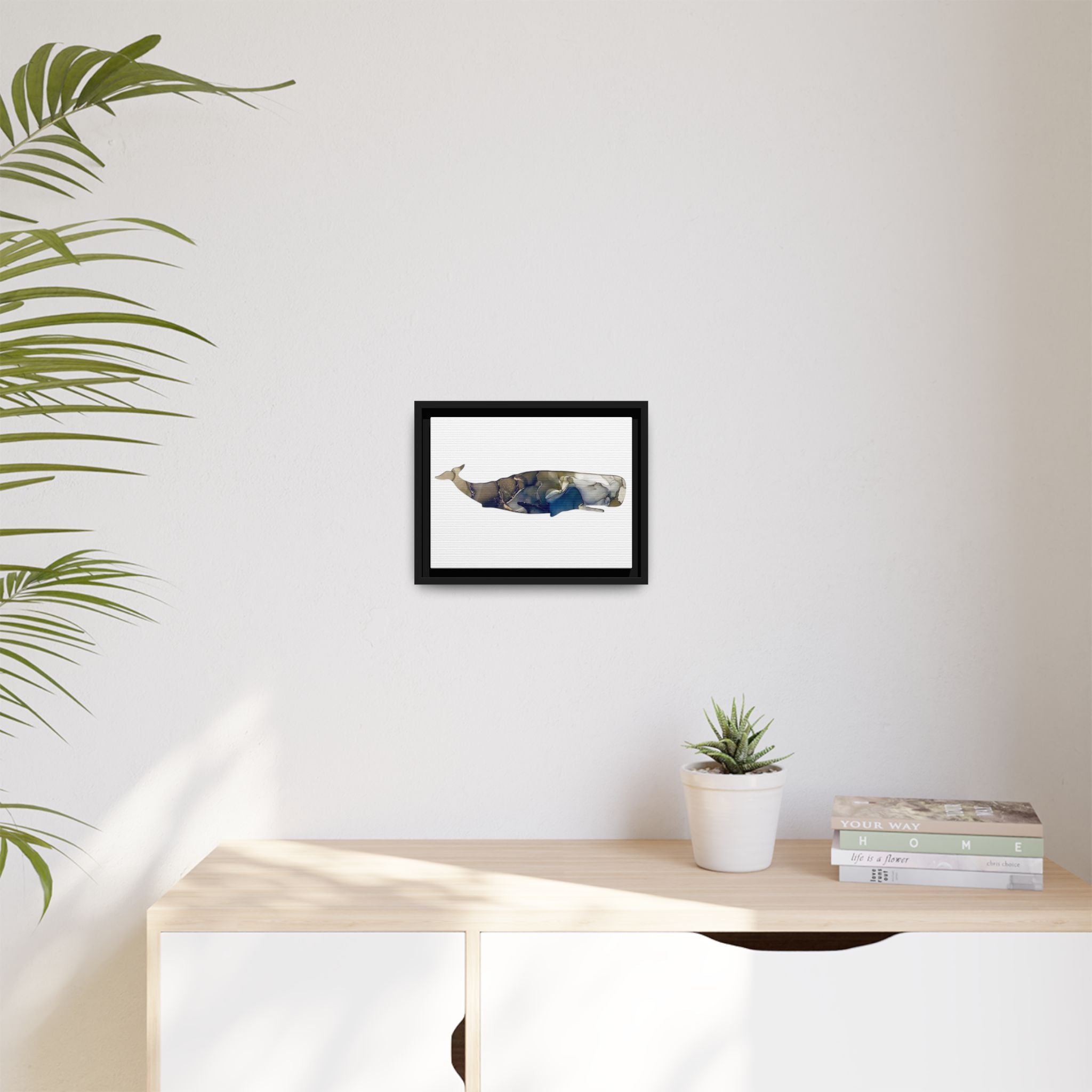 Sperm Whale Gray, Matte Canvas, Framed (Multi-color)