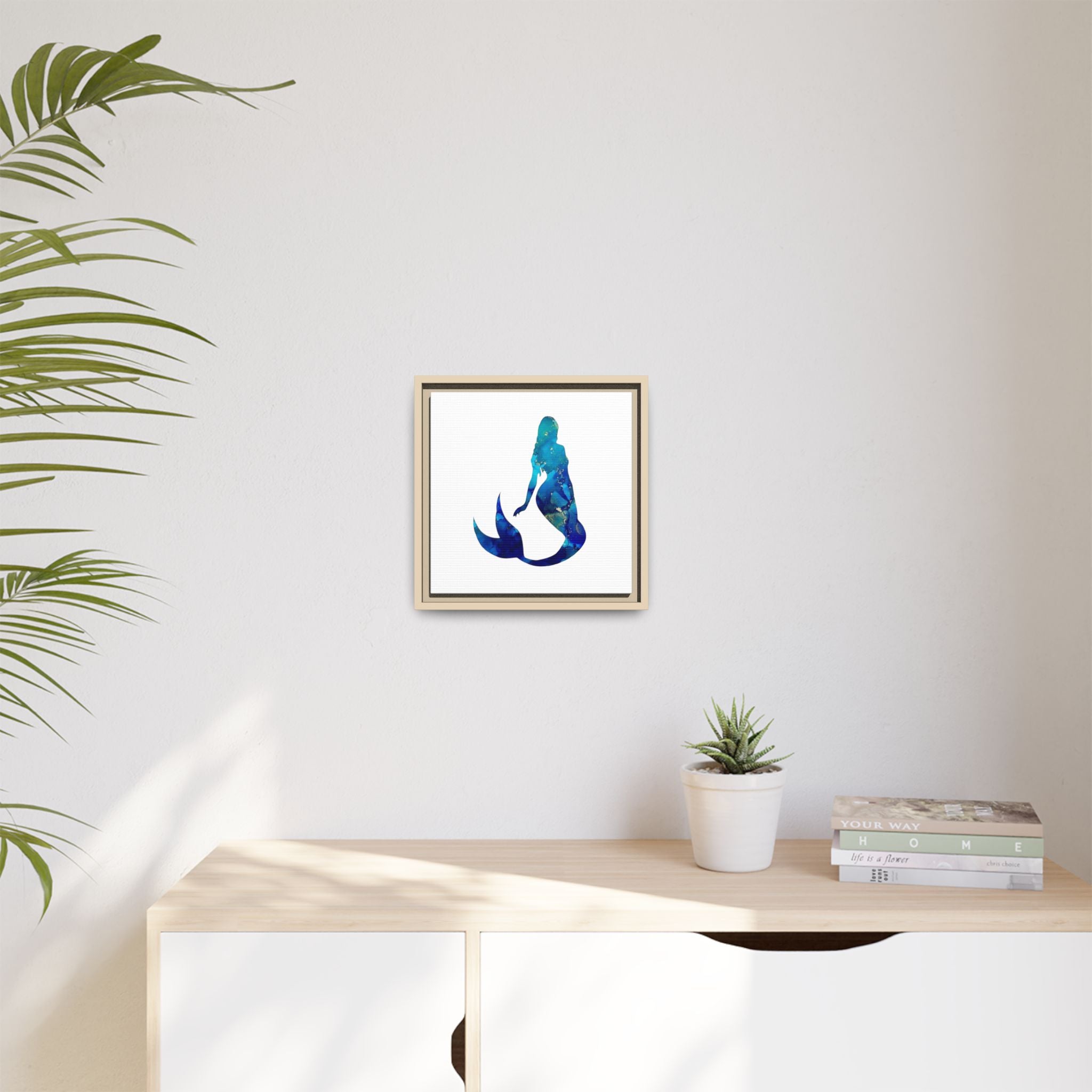Mermaid 4,Matte Canvas, Framed (Multi-color)