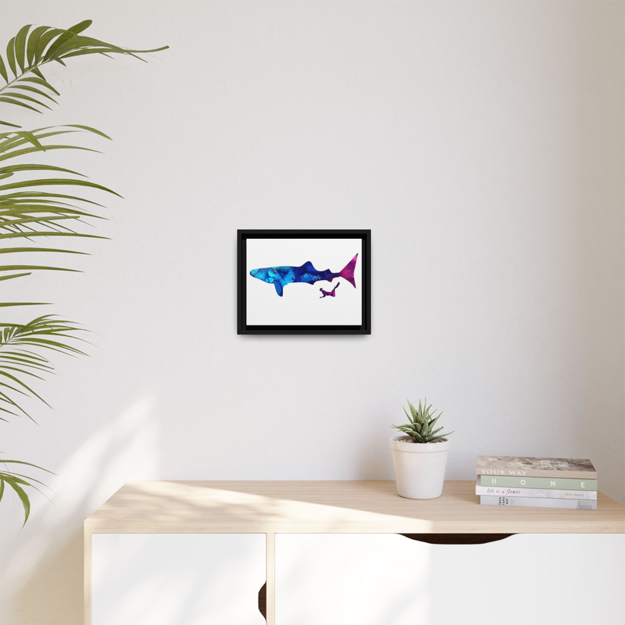 Swimming With Giants, Matte Canvas, Framed (Multi-color)