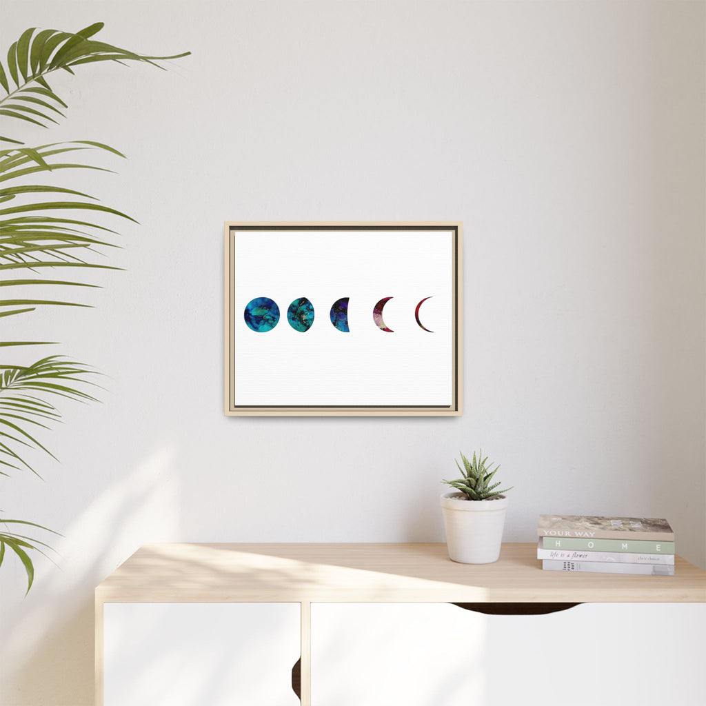 Moon Phases,Matte Canvas, Framed (Multi-color)