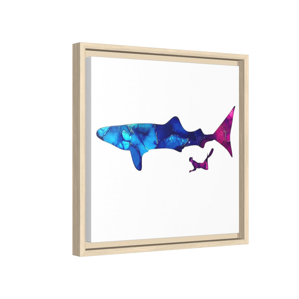 Swimming With Giants, Matte Canvas, Framed (Multi-color)