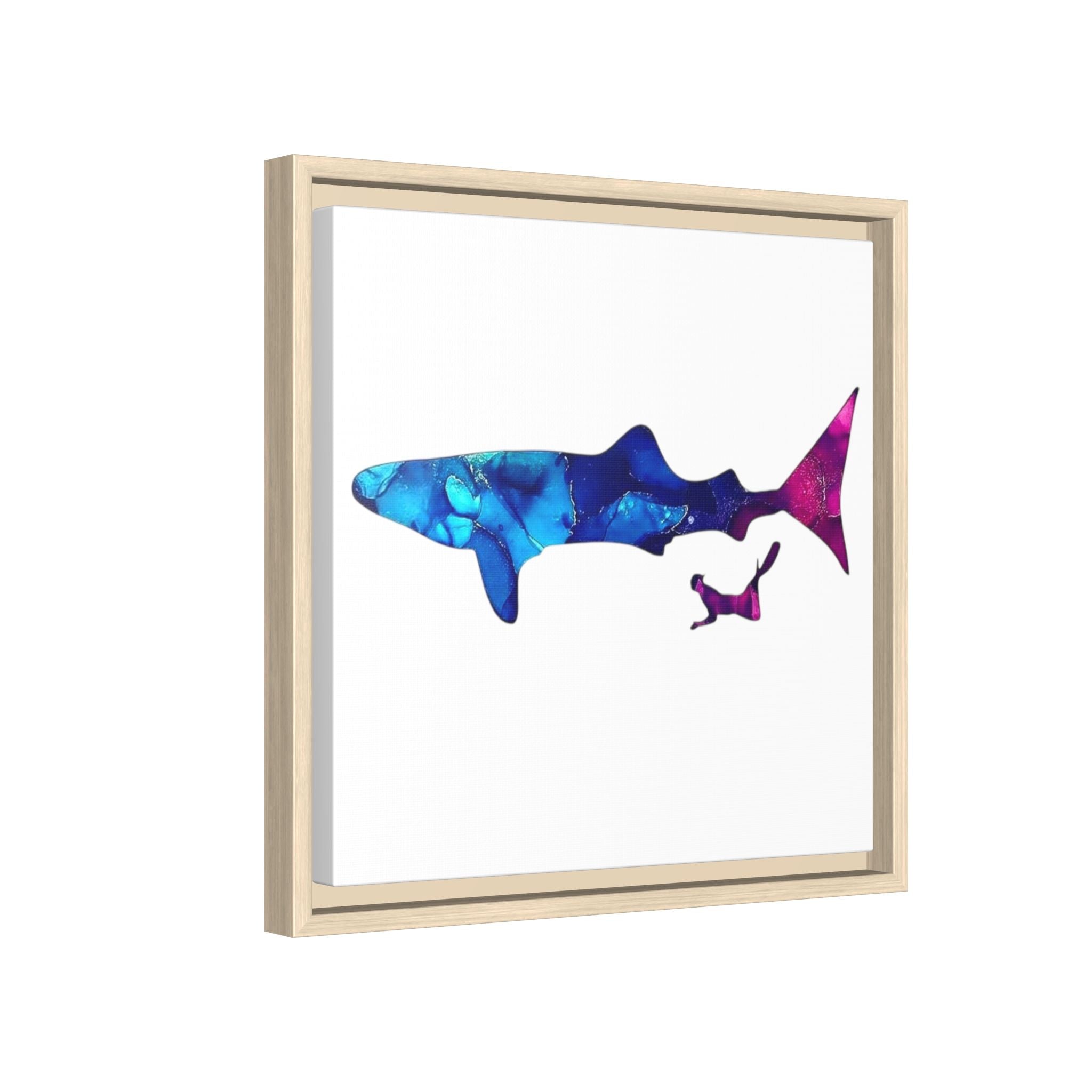 Swimming With Giants, Matte Canvas, Framed (Multi-color)