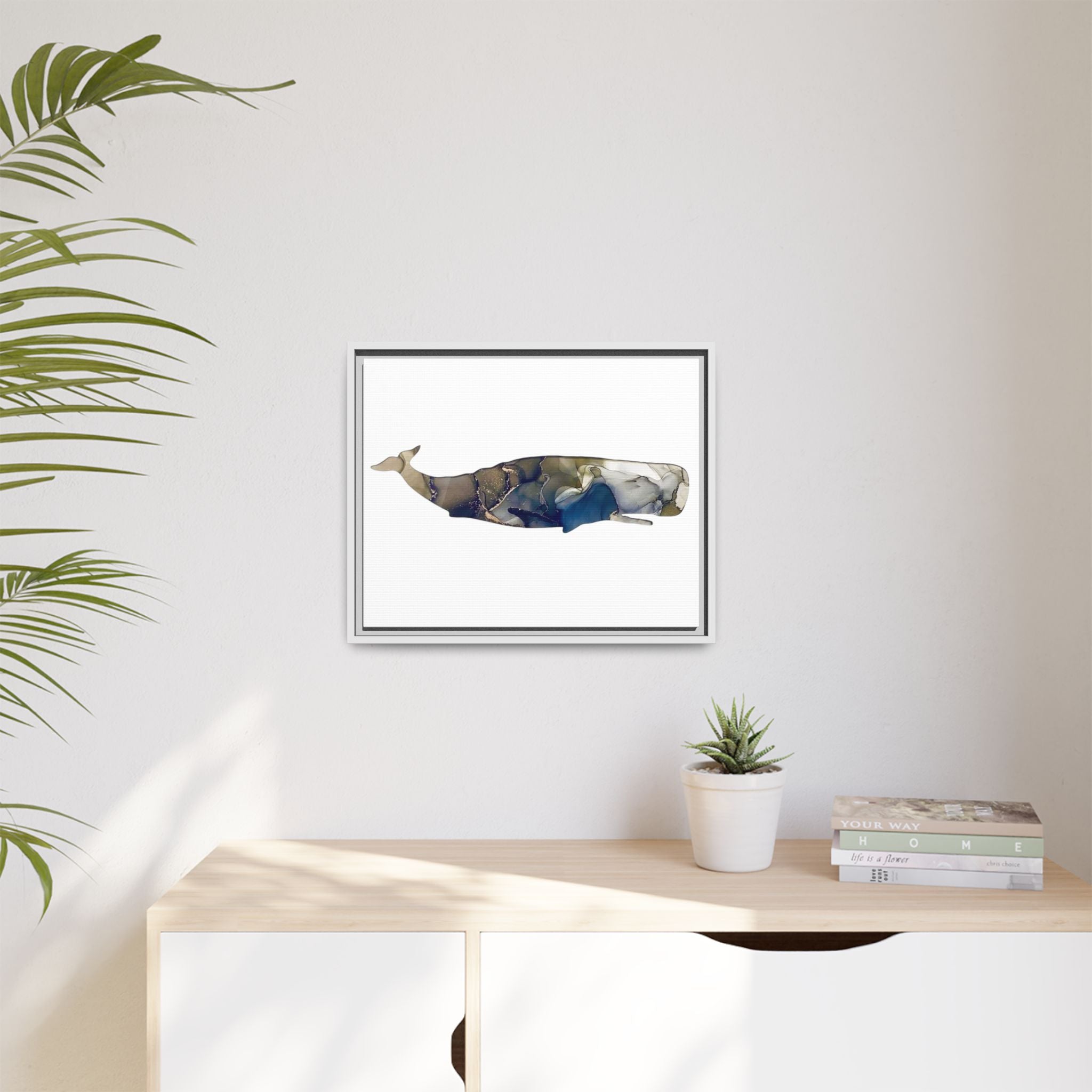 Sperm Whale Gray, Matte Canvas, Framed (Multi-color)