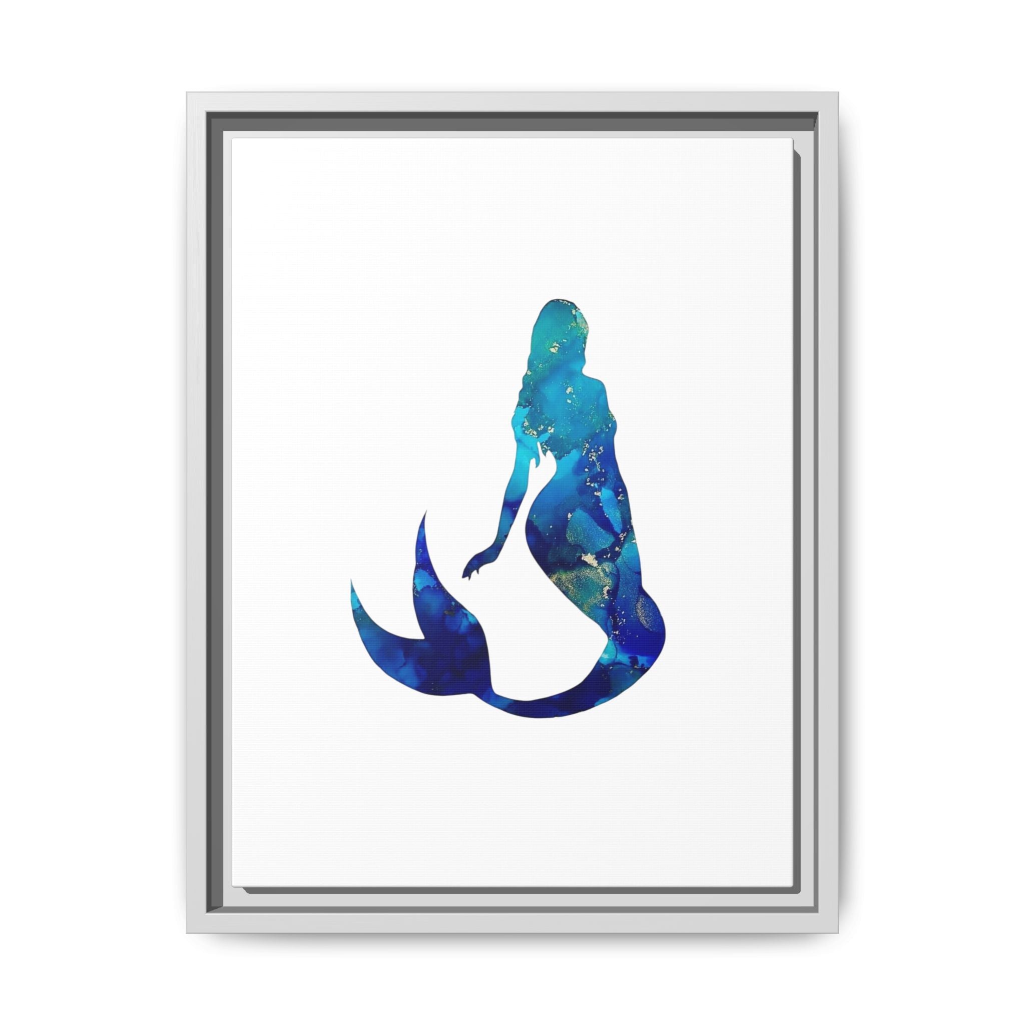 Mermaid 4,Matte Canvas, Framed (Multi-color)