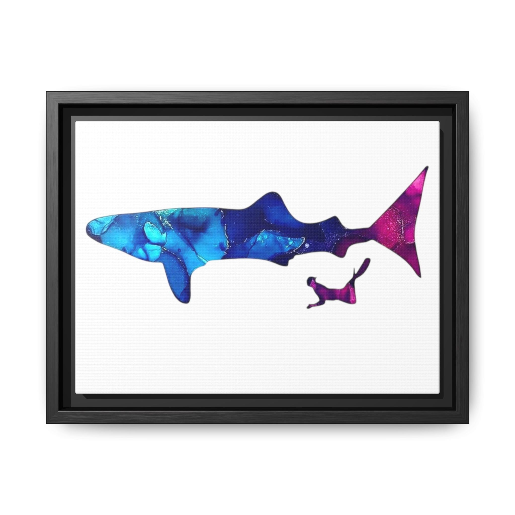 Swimming With Giants, Matte Canvas, Framed (Multi-color)