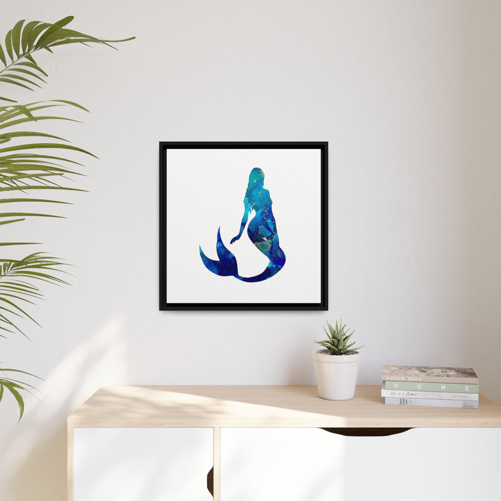 Mermaid 4,Matte Canvas, Framed (Multi-color)