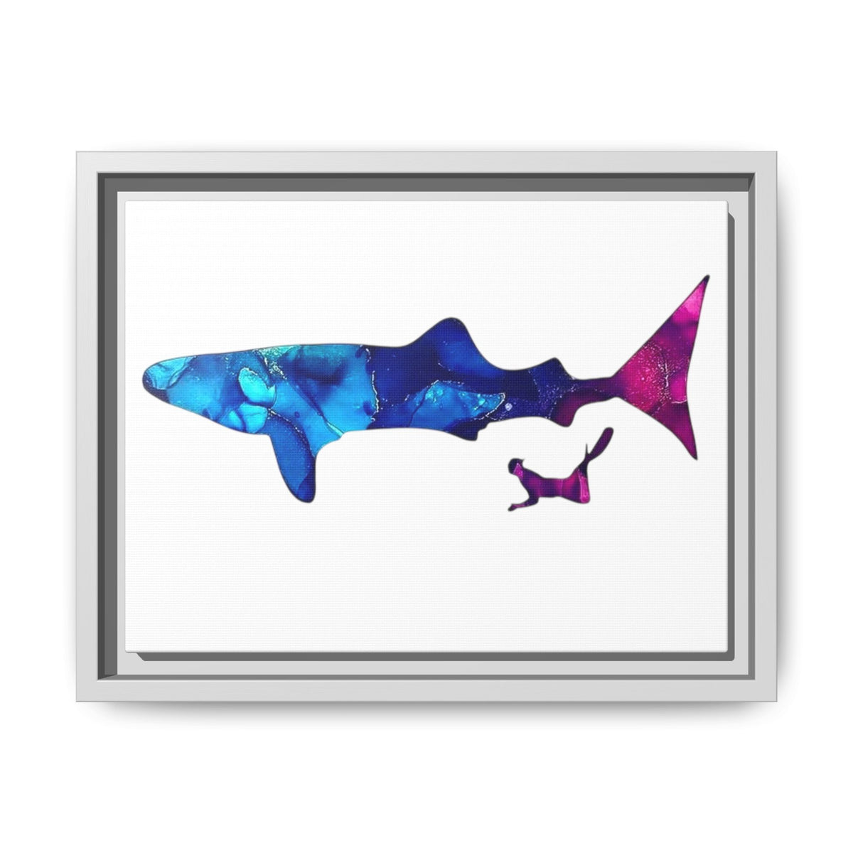 Swimming With Giants, Matte Canvas, Framed (Multi-color)