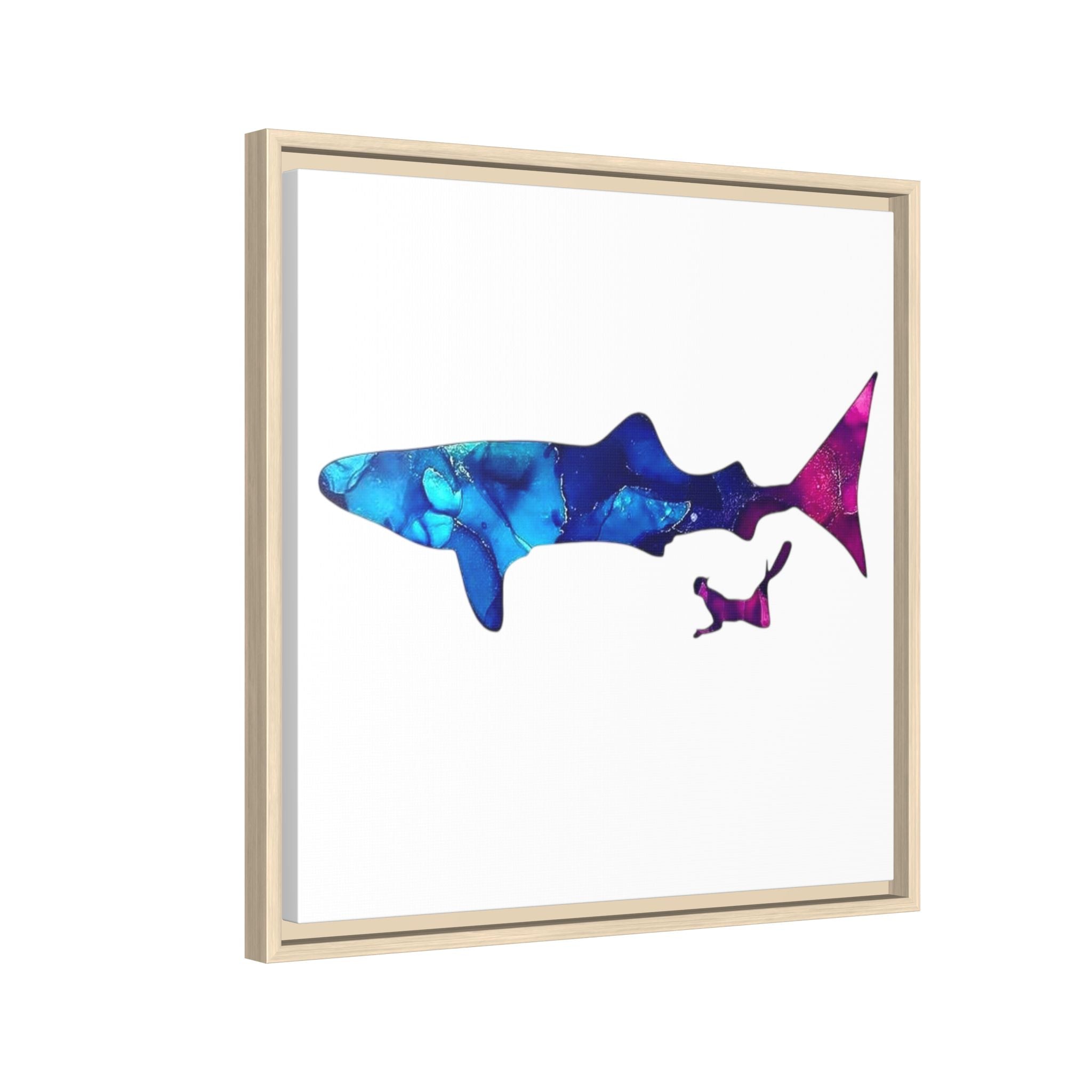 Swimming With Giants, Matte Canvas, Framed (Multi-color)