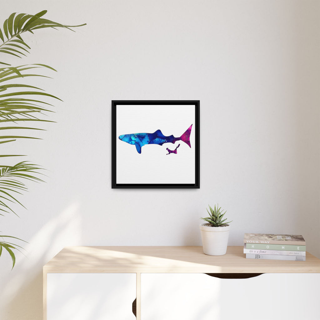 Swimming With Giants, Matte Canvas, Framed (Multi-color)